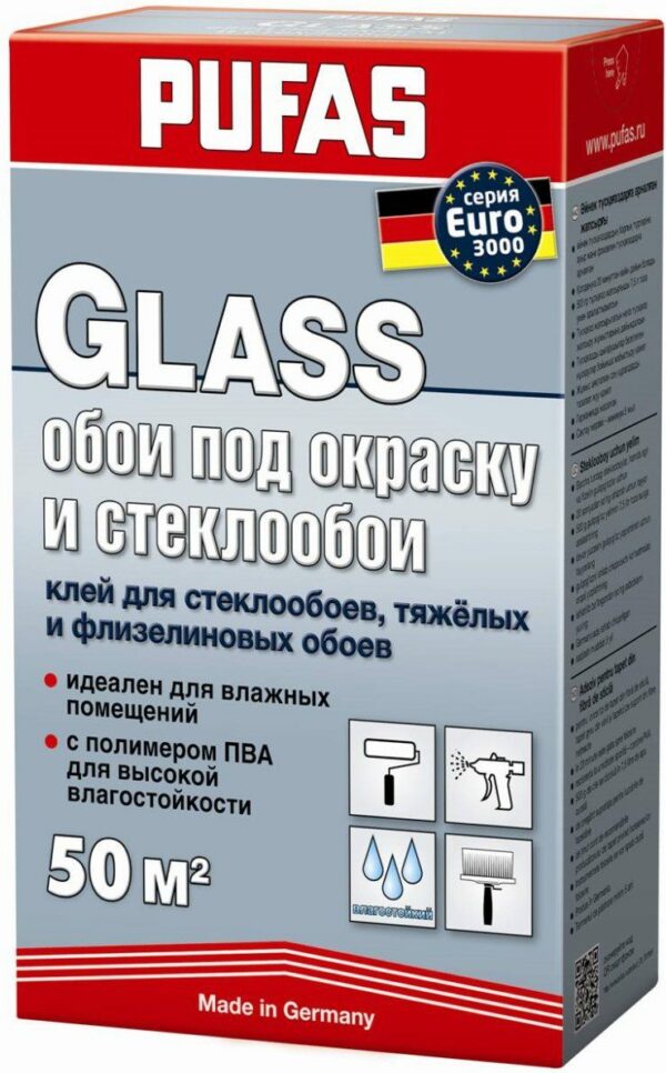 Клей обойный PUFAS Euro 3000 Glass для стеклообоев