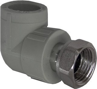 Угольник ПП 20х3/4" с накидной гайкой серый РосТурПласт (15830) купить в сети строительных магазинов Мастак