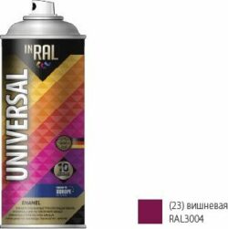 Эмаль аэрозольная универсальная вишневый 3004 23 INRAL Universal Enamel 400 мл (26-7-6-023) купить в сети строительных магазинов Мастак