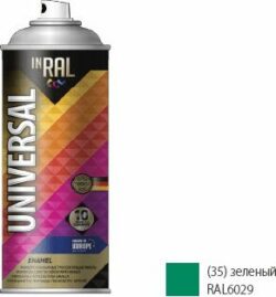 Эмаль аэрозольная универсальная зеленый 6029 35 INRAL Universal Enamel 400 мл (26-7-6-035) купить в сети строительных магазинов Мастак