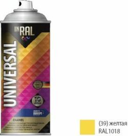 Эмаль аэрозольная универсальная желтый 1018 39 INRAL Universal Enamel 400 мл (26-7-6-039) купить в сети строительных магазинов Мастак