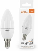 Лампа светодиодная E14 Gauss Basic C37 5 Вт 3000K (10301152) купить в сети строительных магазинов Мастак