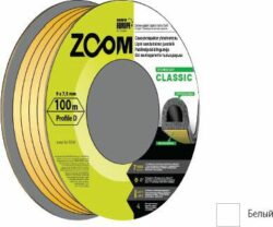 Уплотнитель тип D белый ZOOM Classic 100 м (02-2-4-101) купить в сети строительных магазинов Мастак