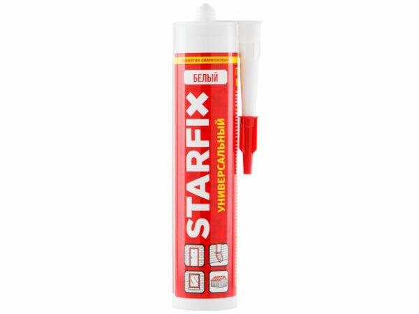 Герметик силиконовый STARFIX Universal Silicone белый 300 мл (SM-77768) купить в сети строительных магазинов Мастак