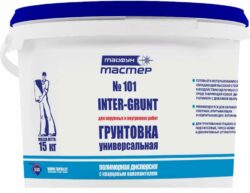 Грунтовка полимерная ТАЙФУН Мастер Inter-Grunt №101 с кварцевым песком 15 кг купить в сети строительных магазинов Мастак