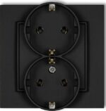 Розетка двойная скрытая с заземлением KARLIK Mini черный матовый (12MGP-2s) купить в сети строительных магазинов Мастак