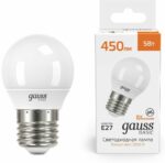 Лампа светодиодная E27 Gauss Basic G45 5 Вт 3000K (10502152) купить в сети строительных магазинов Мастак