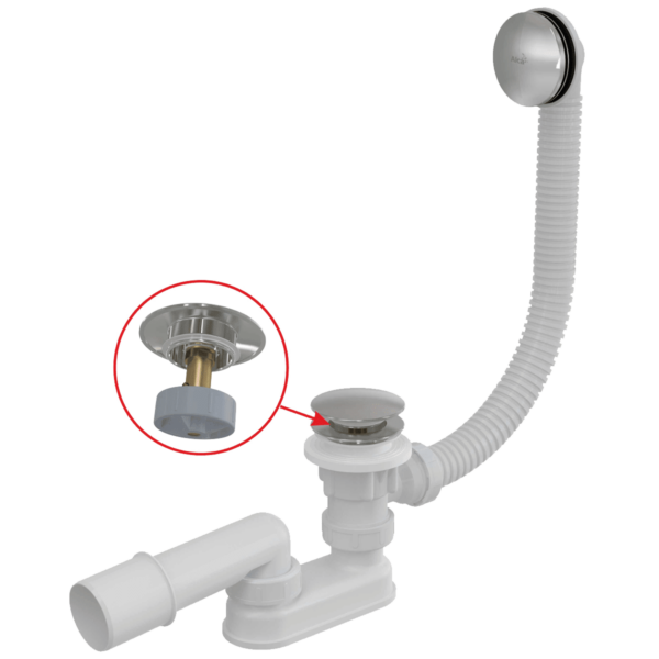 Сифон для ванны 57 см ALCAPLAST (A504CKM-BL-01) купить в сети строительных магазинов Мастак