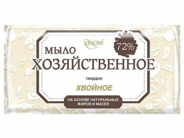 Мыло хозяйственное LINOM Хвойное 72% 200 г (4814183002395) купить в сети строительных магазинов Мастак