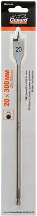 Сверло по дереву перьевое 20х300 мм GEPARD удлиненное (GP0416-20) купить в сети строительных магазинов Мастак