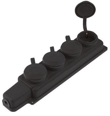 Розетка переносная четверная 16А 250В с заземлением ЮПИТЕР черная (JP7601-04) купить в Мастак Розетка переносная четверная 16А 250В с заземлением ЮПИТЕР черная (JP7601-04) купить в сети строительных магазинов Мастак