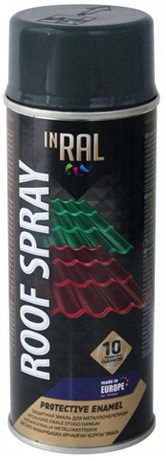 Эмаль аэрозольная для металлических конструкций серый 7016 INRAL Roof Spray 400 мл (26-7-7-008) купить в сети строительных магазинов Мастак