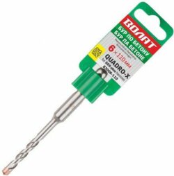Бур (сверло) SDS-plus 6х50х110 мм ВОЛАТ Quadro-x (83006-110) купить в сети строительных магазинов Мастак