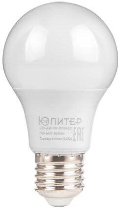 Лампа светодиодная E27 ЮПИТЕР Люкс A60 9 Вт 4000К (JP5160-40) купить в сети строительных магазинов Мастак
