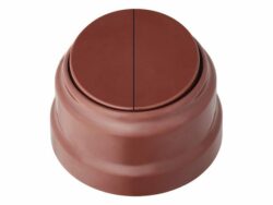 Выключатель двухклавишный наружный BYLECTRICA Ретро коричневый (А510-2202кор) купить в сети строительных магазинов Мастак