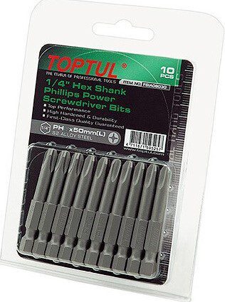 Бита для шуруповерта PH1 50 мм TOPTUL 10 штук (FSIA0801G) купить в Мастак Бита для шуруповерта PH1 50 мм TOPTUL 10 штук (FSIA0801G) купить в сети строительных магазинов Мастак