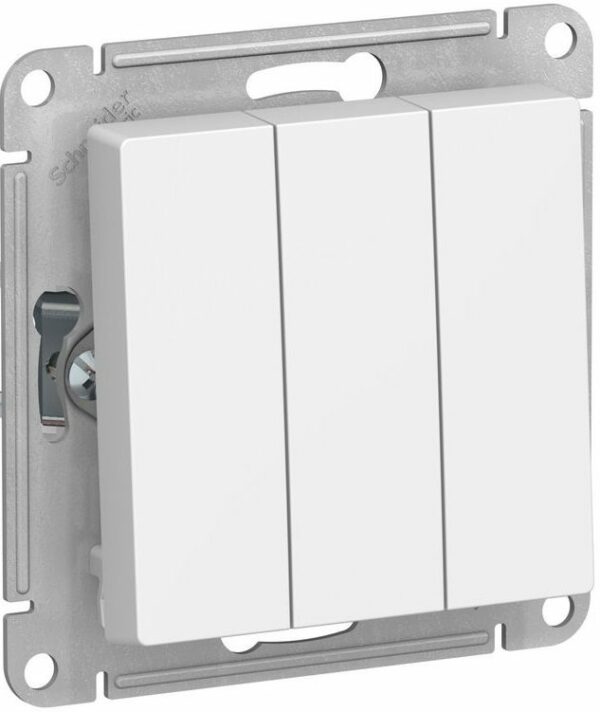 Выключатель трехклавишный скрытый SCHNEIDER ELECTRIC AtlasDesign белый (ATN000131) купить в сети строительных магазинов Мастак