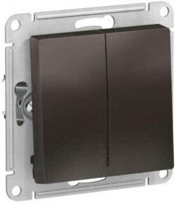 Выключатель двухклавишный скрытый SCHNEIDER ELECTRIC AtlasDesign мокко (ATN000651) купить в сети строительных магазинов Мастак