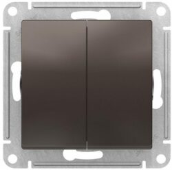 Выключатель двухклавишный проходной скрытый SCHNEIDER ELECTRIC AtlasDesign мокко (ATN000665) купить в сети строительных магазинов Мастак