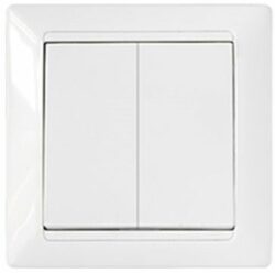 Выключатель двухклавишный проходной скрытый BYLECTRICA Стиль (С(6+6)10-847) купить в сети строительных магазинов Мастак