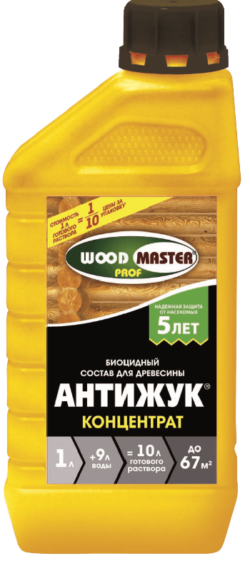 Антисептик WOODMASTER Антижук-концентрат 1 л купить в сети строительных магазинов Мастак