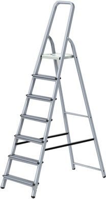 Лестница-стремянка алюминиевая односторонняя 147 см STARTUL (ST9940-07) купить в сети строительных магазинов Мастак