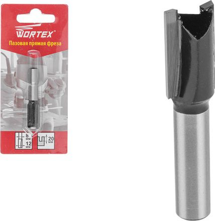 Фреза по дереву пазовая прямая 12х20х51 мм WORTEX (MCAA122018) купить в Мастак Фреза по дереву пазовая прямая 12х20х51 мм WORTEX (MCAA122018) купить в сети строительных магазинов Мастак