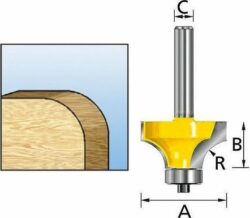 Фреза по дереву кромочная закругленная 19х9