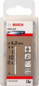 2х43х75 мм BOSCH HSS-Co (2608585882) купить в сети строительных магазинов Мастак