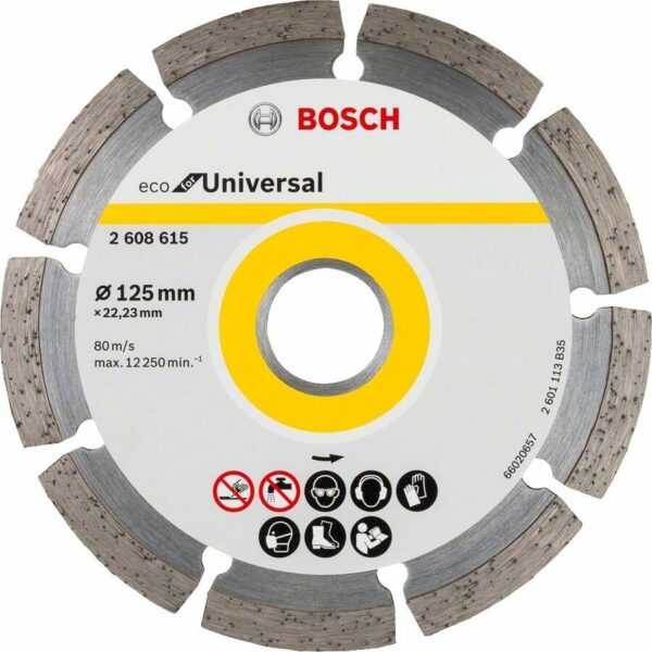 Круг алмазный 125х22 мм универсальный сегментированный BOSCH Eco for Universal (2608615041) купить в сети строительных магазинов Мастак