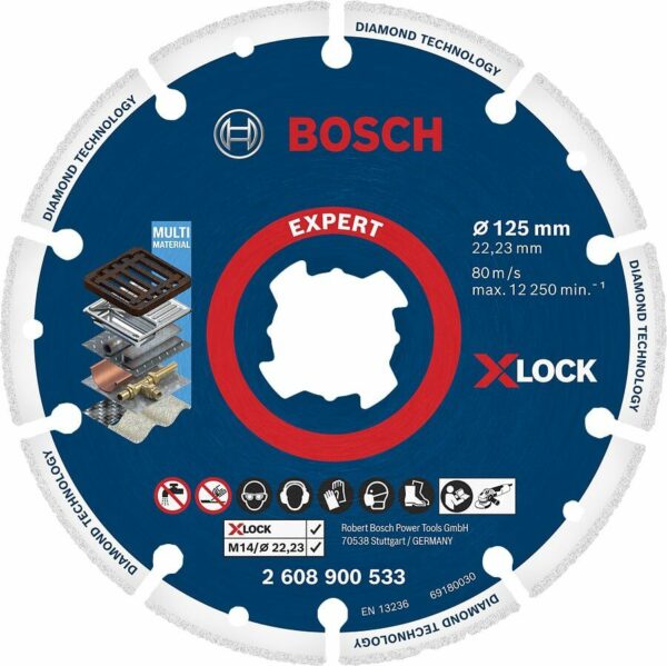 Круг алмазный 125х22 мм по металлу BOSCH X-LOCK Expert for Metal (2608900533) купить в сети строительных магазинов Мастак