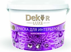 Краска ВД акриловая DEKOR для интерьеров белая 3 кг (31-648) купить в сети строительных магазинов Мастак