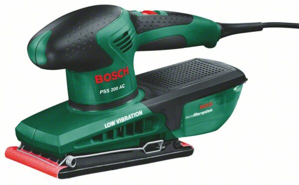 Шлифмашина плоская (виброшлифмашина) BOSCH PSS 200 AС (0603340120) купить в сети строительных магазинов Мастак