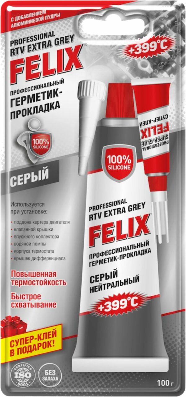 Герметик FELIX RTV Extra Grey 100 г (411040110) купить в сети строительных магазинов Мастак