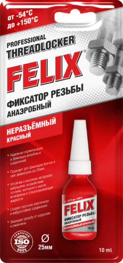 Фиксатор резьбы FELIX Неразъемный 6 мл (411040115) купить в сети строительных магазинов Мастак