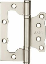 Петля дверная бабочка накладная 100х75 мм ARNI SN никель матовый 2 штуки (4818257297144) купить в сети строительных магазинов Мастак