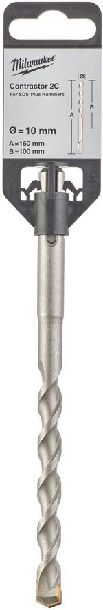 Бур (сверло) SDS-plus 10x100х160 мм MILWAUKEE Contractor 2C (4932471233) купить в сети строительных магазинов Мастак
