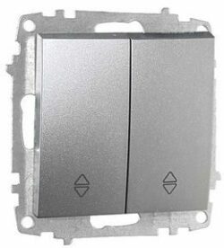 Выключатель двухклавишный проходной скрытый EL-BI Zena серебро (609-011000-211) купить в сети строительных магазинов Мастак