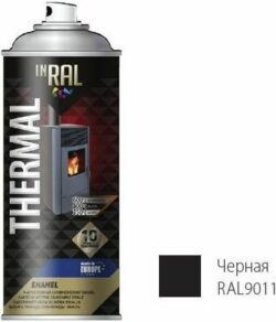 Эмаль аэрозольная термостойкая силиконовая черный 9011 INRAL Thermal Enamel 400 мл (26-7-4-003) купить в сети строительных магазинов Мастак