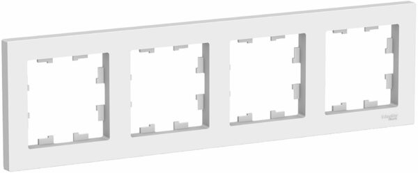 Рамка четырехместная SCHNEIDER ELECTRIC AtlasDesign белая (ATN000104) купить в сети строительных магазинов Мастак