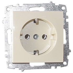 Розетка скрытая с заземлением EL-BI Zena кремовый (609-010300-217) купить в Мастак Розетка скрытая с заземлением EL-BI Zena кремовый (609-010300-217) купить в сети строительных магазинов Мастак