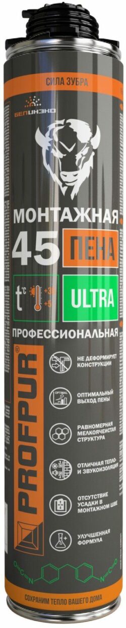 Пена монтажная PROFPUR Ultra 750 мл (4814016001779) купить в сети строительных магазинов Мастак