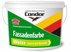 Краска ВД акриловая CONDOR Fassadenfarbe-Weiss 15 кг купить в сети строительных магазинов Мастак