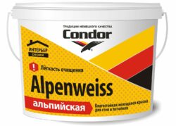 Краска ВД CONDOR Alpenweiss 15 кг купить в сети строительных магазинов Мастак