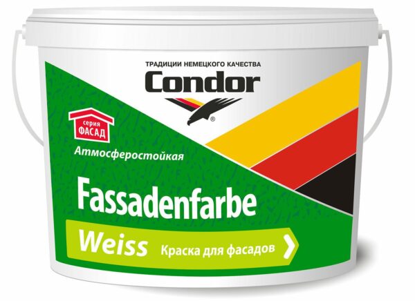 Краска ВД акриловая CONDOR Fassadenfarbe-Weiss 7