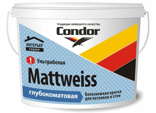 Краска ВД CONDOR Mattweiss 15 кг купить в сети строительных магазинов Мастак