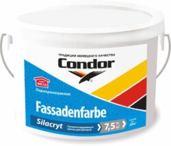 Краска ВД акриловая CONDOR Fassadenfarbe-Silacryt 15 кг купить в сети строительных магазинов Мастак