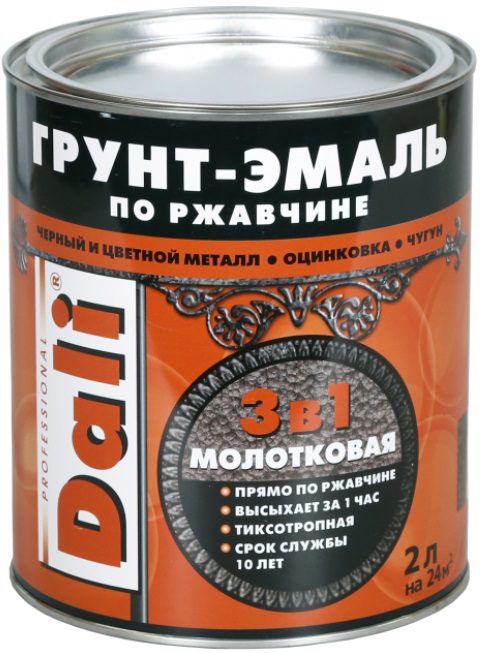 Грунт-эмаль алкидная DALI молотковая по ржавчине 3 в 1 бронзовый 2 л купить в Мастак Грунт-эмаль алкидная DALI молотковая по ржавчине 3 в 1 бронзовый 2 л купить в сети строительных магазинов Мастак