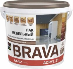 Лак акриловый BRAVA ACRYL 41 ВД-АК-2041 полуглянцевый бесцветный 1 л купить в сети строительных магазинов Мастак