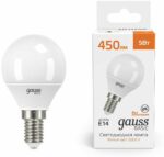 Лампа светодиодная E14 Gauss Basic G45 5 Вт 3000K (10501152) купить в сети строительных магазинов Мастак